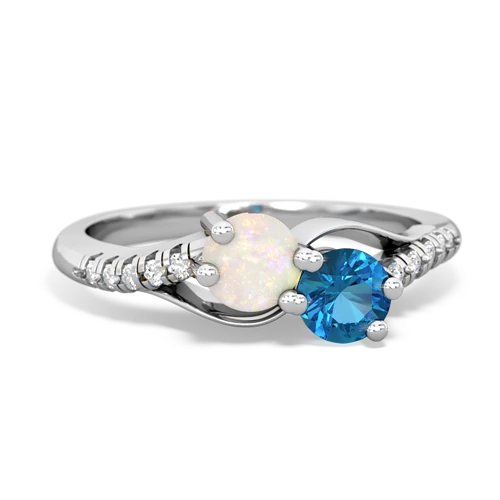 opal-london topaz two stone infinity ring