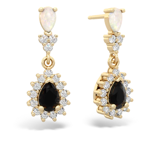 opal-onyx dangle earrings