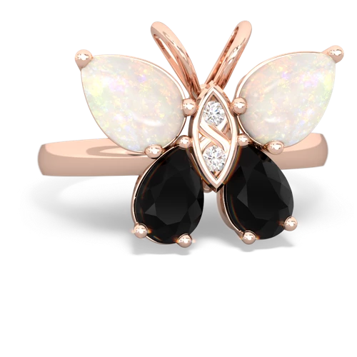 opal-onyx butterfly ring
