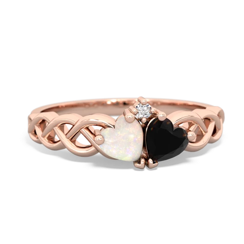 opal-onyx celtic braid ring