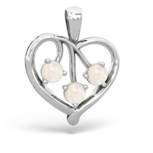 white topaz-onyx love heart pendant
