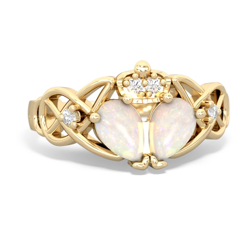 opal-opal claddagh ring