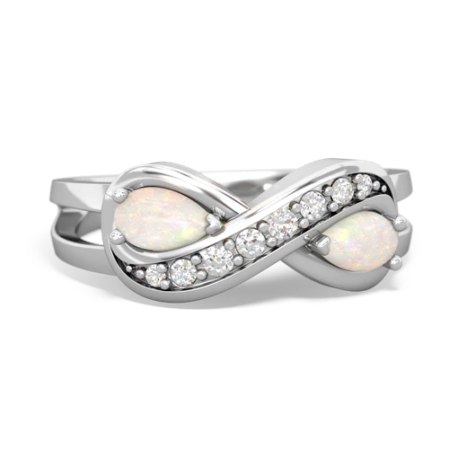 opal-opal diamond infinity ring