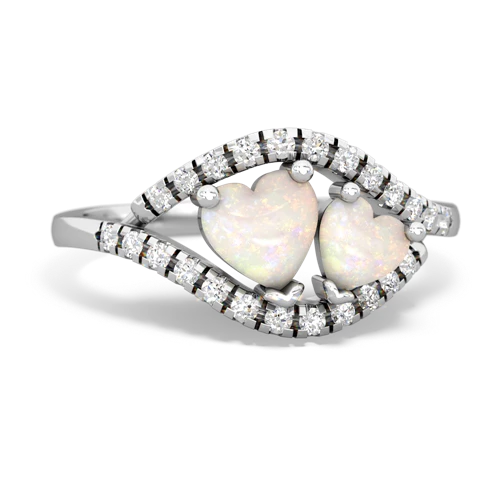 opal-opal mother child ring