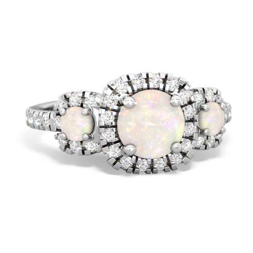 peridot-pink sapphire three stone regal ring
