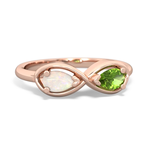opal-peridot infinity ring