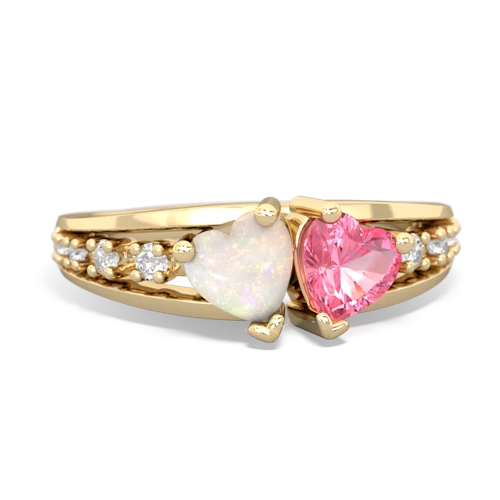opal-pink sapphire modern ring