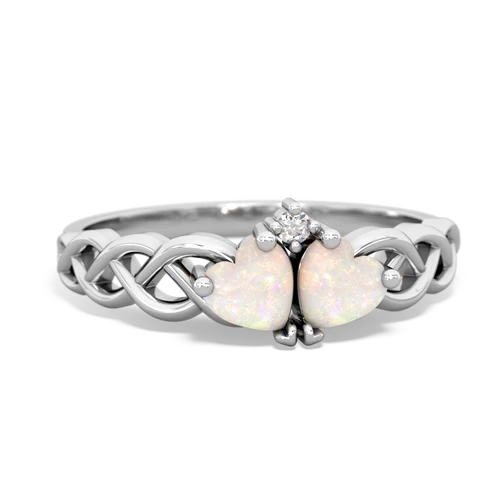 opal celtic braid ring