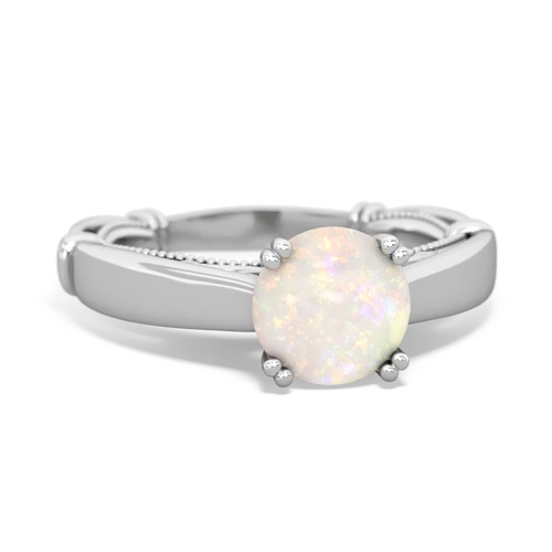 opal ornate solitaire ring
