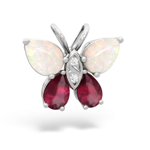 opal-ruby butterfly pendant
