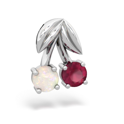 opal-ruby cherries pendant
