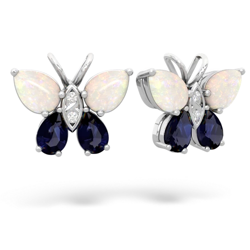 opal-sapphire butterfly earrings