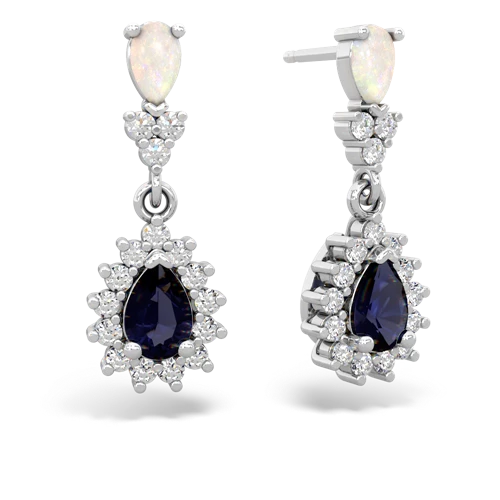 opal-sapphire dangle earrings