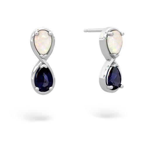 opal-sapphire infinity earrings