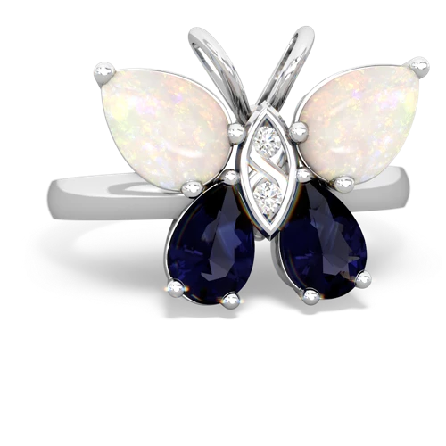 opal-sapphire butterfly ring
