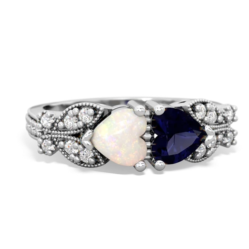 opal-sapphire keepsake butterfly ring