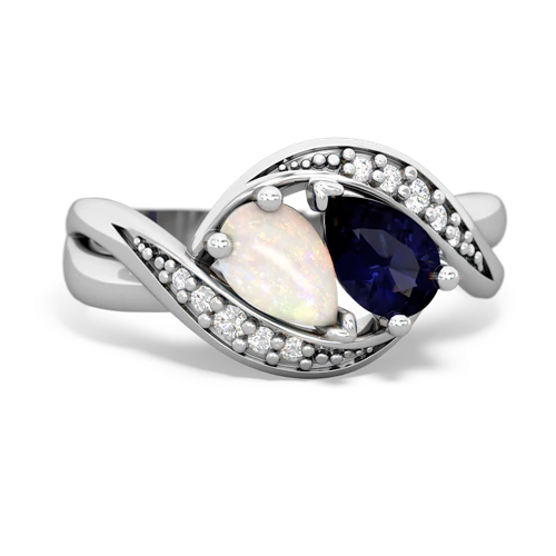 opal-sapphire keepsake curls ring