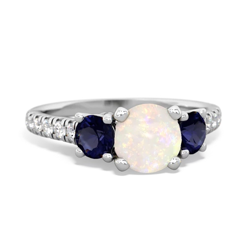 opal-sapphire trellis pave ring