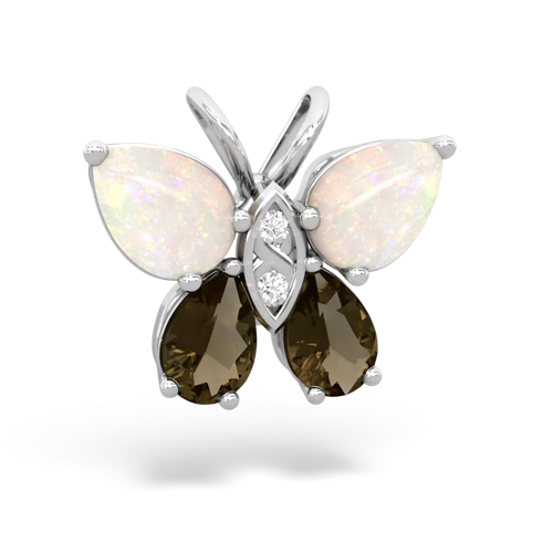 opal-smoky quartz butterfly pendant