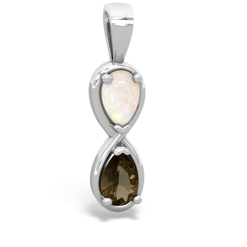 opal-smoky quartz infinity pendant