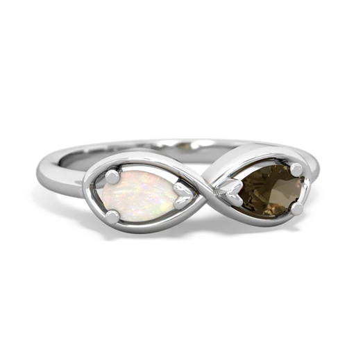 opal-smoky quartz infinity ring