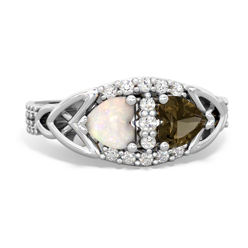 opal-smoky quartz keepsake engagement ring