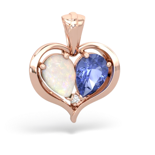 opal-tanzanite half heart whole pendant