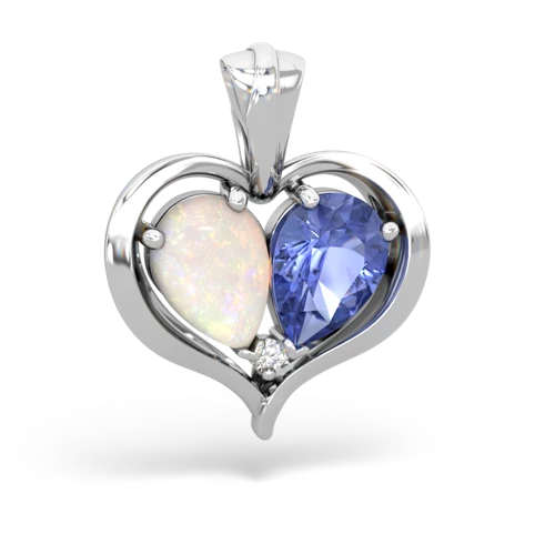 opal-tanzanite half heart whole pendant