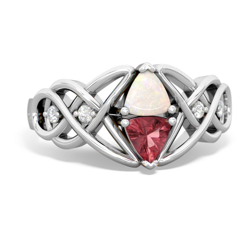 opal-tourmaline celtic knot ring
