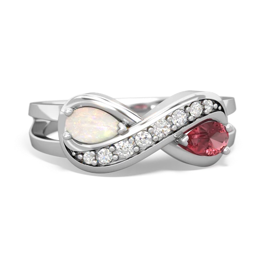opal-tourmaline diamond infinity ring