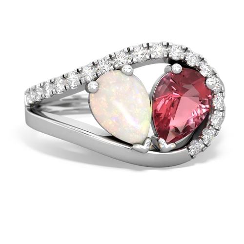 opal-tourmaline pave heart ring