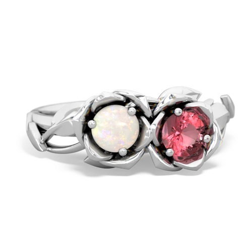 opal-tourmaline roses ring