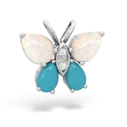 opal-turquoise butterfly pendant