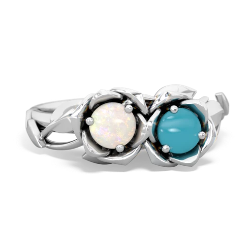 opal-turquoise roses ring
