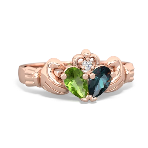peridot-alexandrite claddagh ring