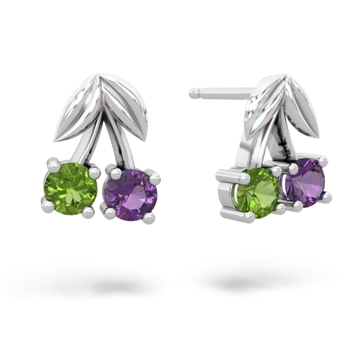 peridot-amethyst cherries earrings