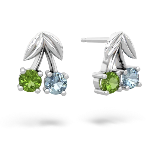 peridot-aquamarine cherries earrings