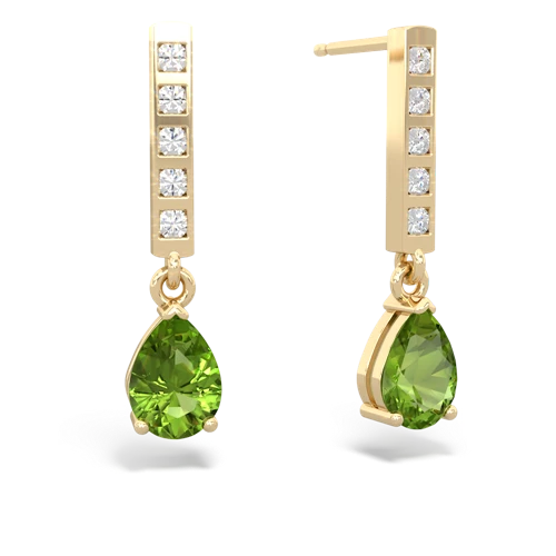 peridot diamond drop earrings