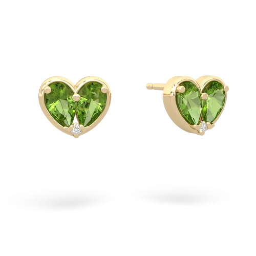 peridot one heart earrings