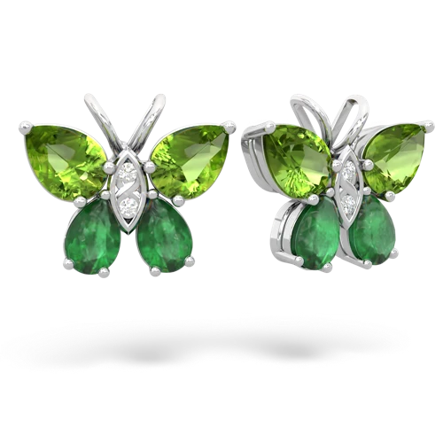 peridot-emerald butterfly earrings