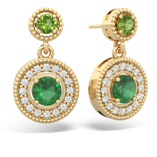 peridot-emerald halo earrings