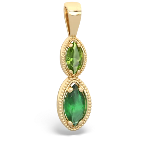 peridot-emerald antique milgrain pendant