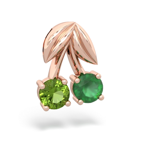 peridot-emerald cherries pendant