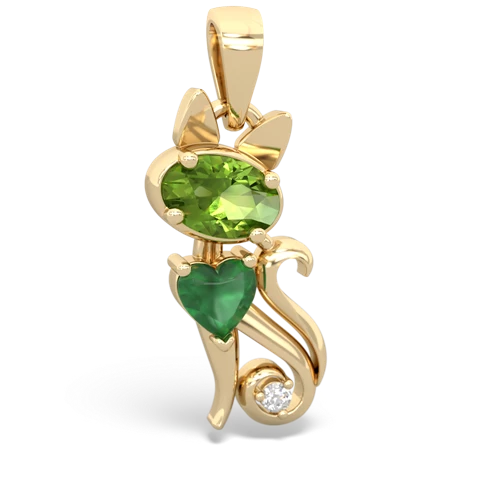 peridot-emerald kitten pendant