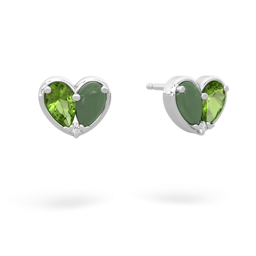 peridot-jade one heart earrings
