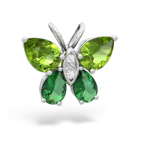 peridot-lab emerald butterfly pendant