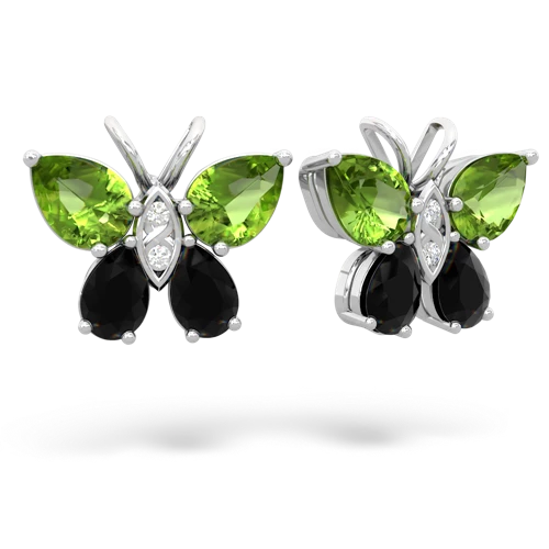 peridot-onyx butterfly earrings