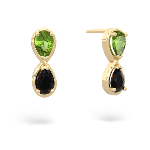 peridot-onyx infinity earrings