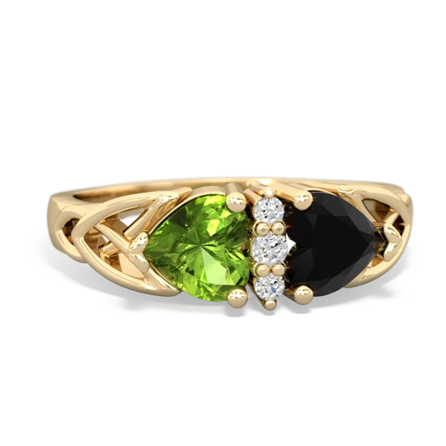 peridot-onyx celtic ring