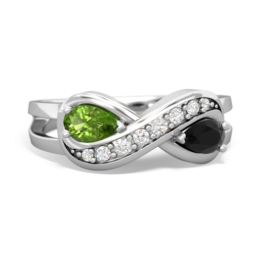 peridot-onyx diamond infinity ring